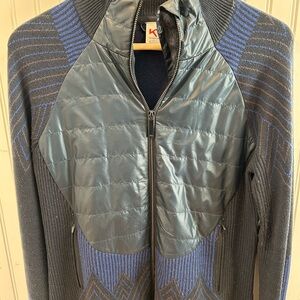 Kari Traa Navy and Gray Knit Jacket